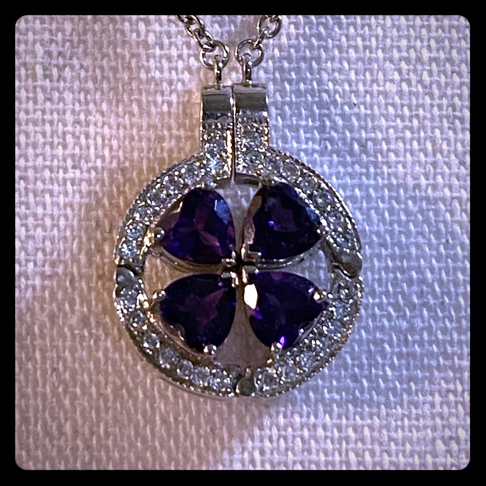 💜CZ/Amethyst 925 4-way Necklace